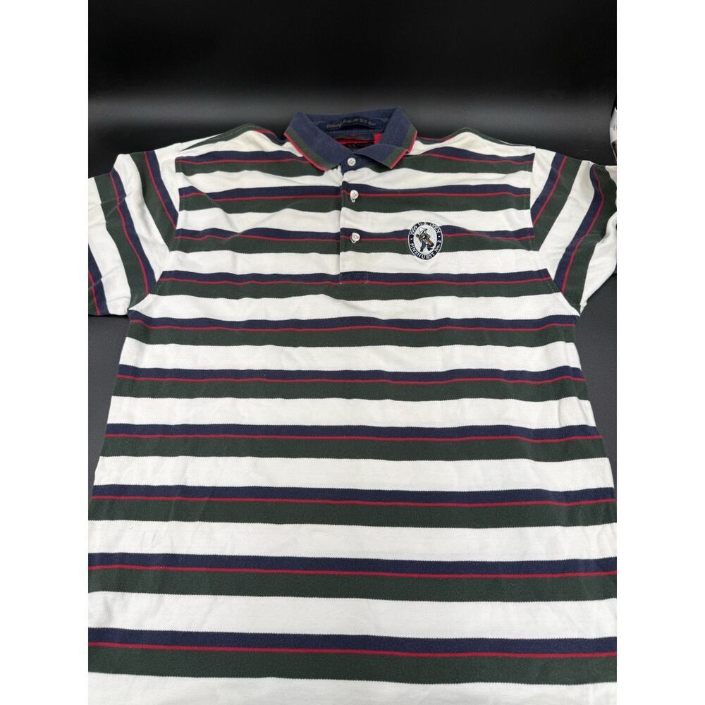 Vintage Tommy Hilfiger 1999. US Open Striped Golf Polo Shirt Adult Large